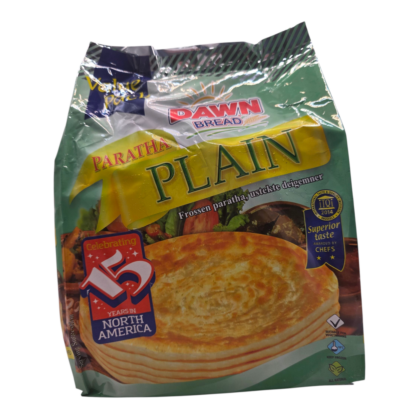 Dawn Bread Paratha Plain - 30 Pieces - 85 oz (2.4kg)