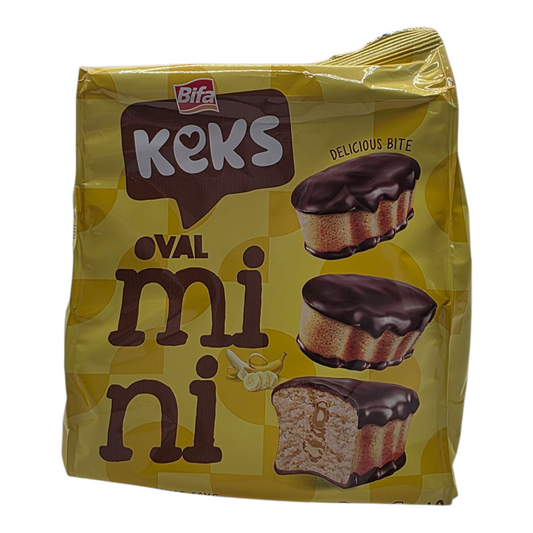 Bifa Keks Oval Mini Banana Sauce Cake 10 Individually Wrapped 6.35 oz (180g)