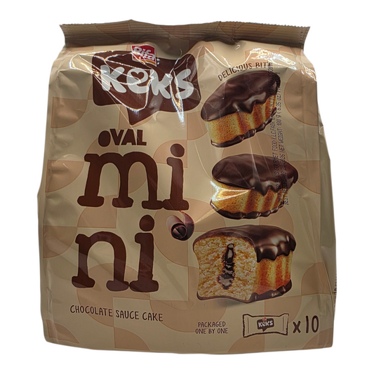 Bifa Keks Oval Mini Chocolate Sauce Cake 10 Individually Wrapped 6.35 oz (180g)