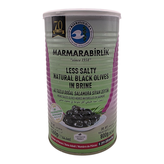 Marmarabirlik Less Salty Natural Black Olives in Brine 44.4 oz (1260g)